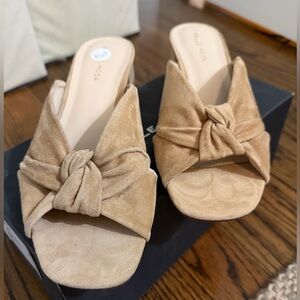 Pelle Moda Women's Beige Knotted Mules